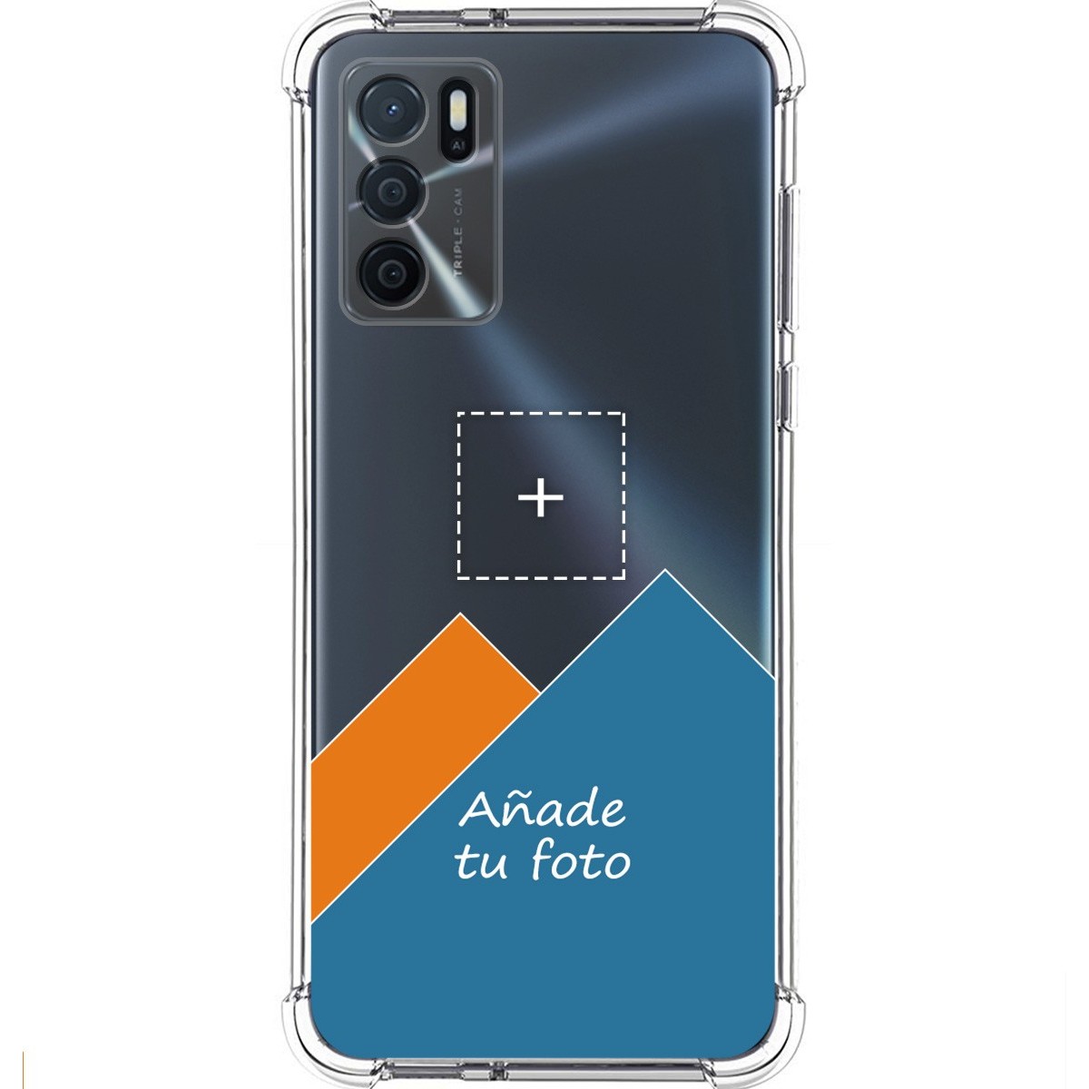 Personaliza tu Funda Silicona AntiGolpes Transparente con tu Fotografía para Oppo A16 / A16s Dibujo Personalizada