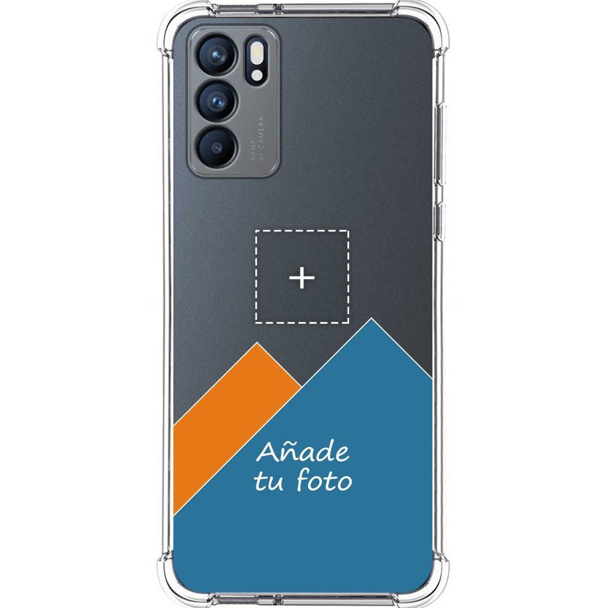 Personaliza tu Funda Silicona AntiGolpes Transparente con tu Fotografía para Oppo Reno 6 5G Dibujo Personalizada