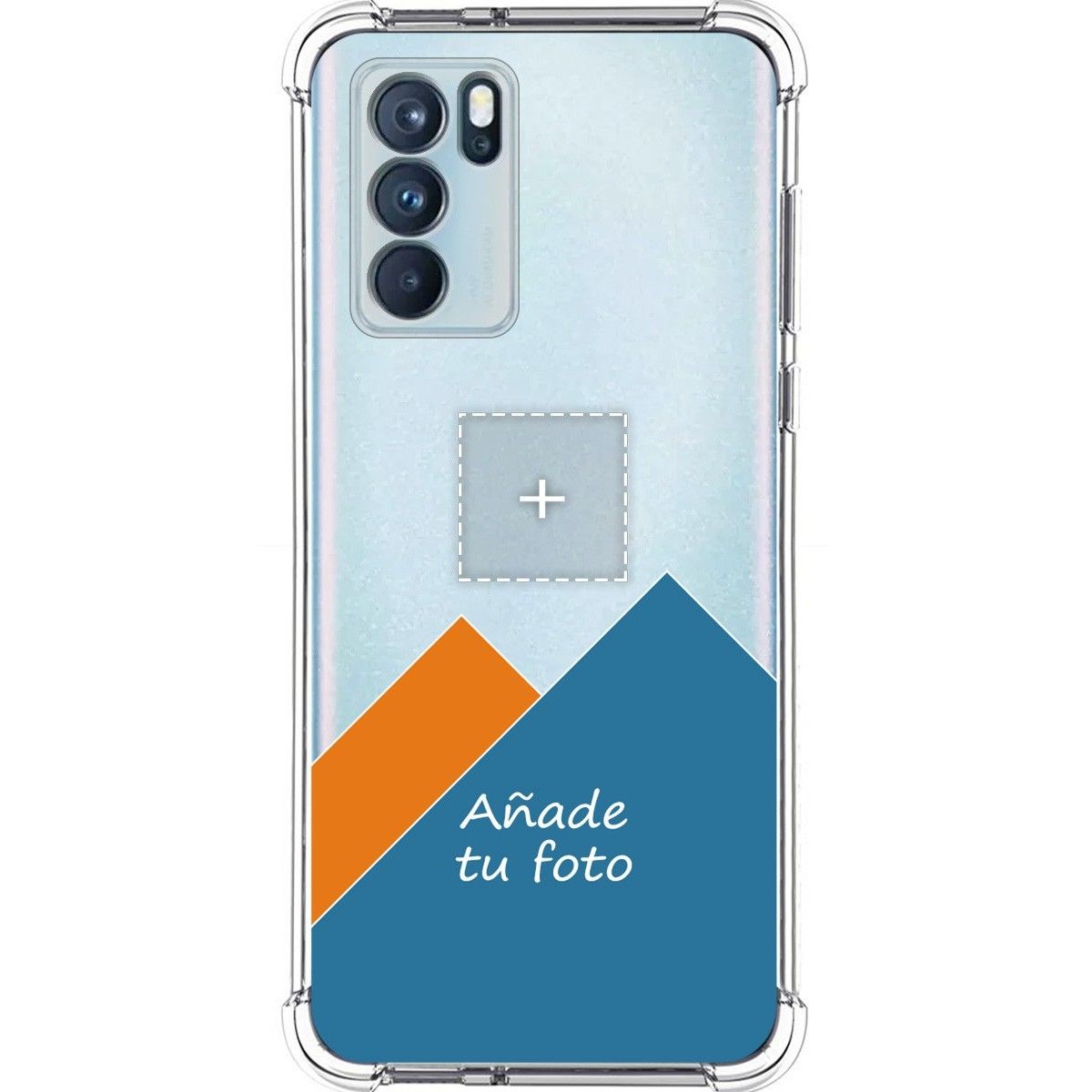 Personaliza tu Funda Silicona AntiGolpes Transparente con tu Fotografía para Oppo Reno 6 Pro 5G Dibujo Personalizada