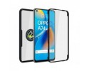 Funda Doble Negra Pc + Tpu Full Body 360 con Anillo para Oppo A74 4G