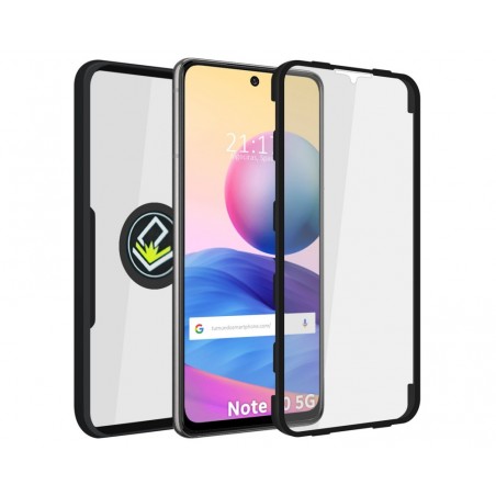 Funda Doble Negra Pc + Tpu Full Body 360 con Anillo para Xiaomi Redmi Note 10 5G / POCO M3 Pro 5G