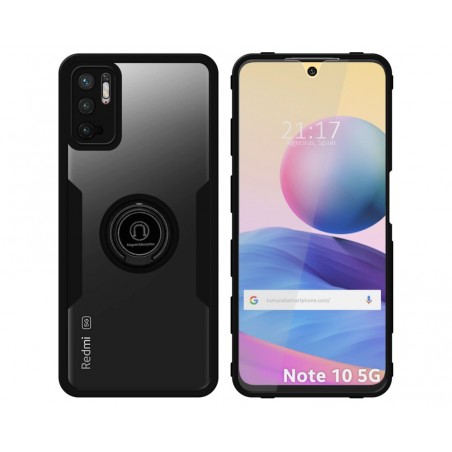 Funda Doble Negra Pc + Tpu Full Body 360 con Anillo para Xiaomi Redmi Note 10 5G / POCO M3 Pro 5G