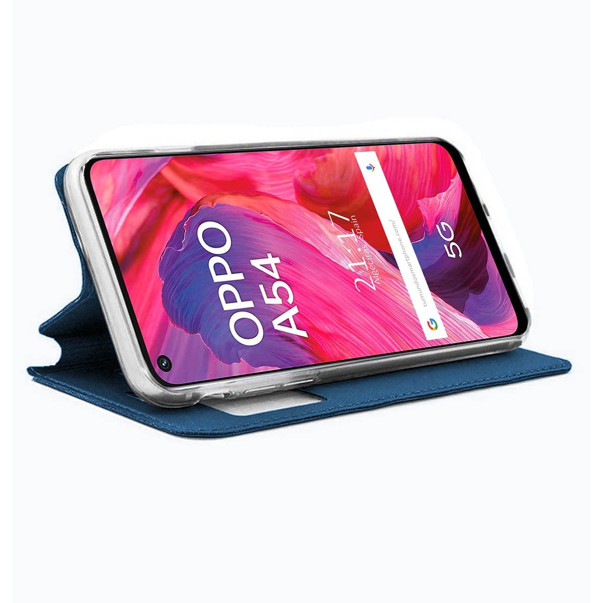 Funda Libro Soporte con Ventana para Oppo A54 5G / A74 5G color Azul