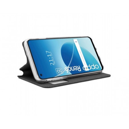 Funda Libro Soporte con Ventana para Oppo Reno 6 5G Color Negra