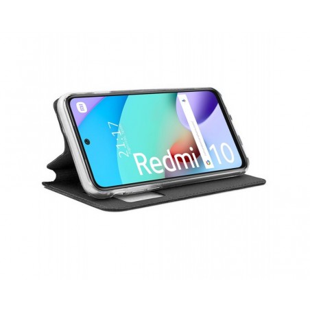 Funda Libro Soporte con Ventana para Xiaomi Redmi 10 (2021/2022) Color Negra