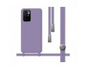 Funda Silicona Líquida con Cordón para Xiaomi Redmi 10 (2021/2022) color Morada