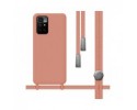 Funda Silicona Líquida con Cordón para Xiaomi Redmi 10 (2021/2022) color Rosa