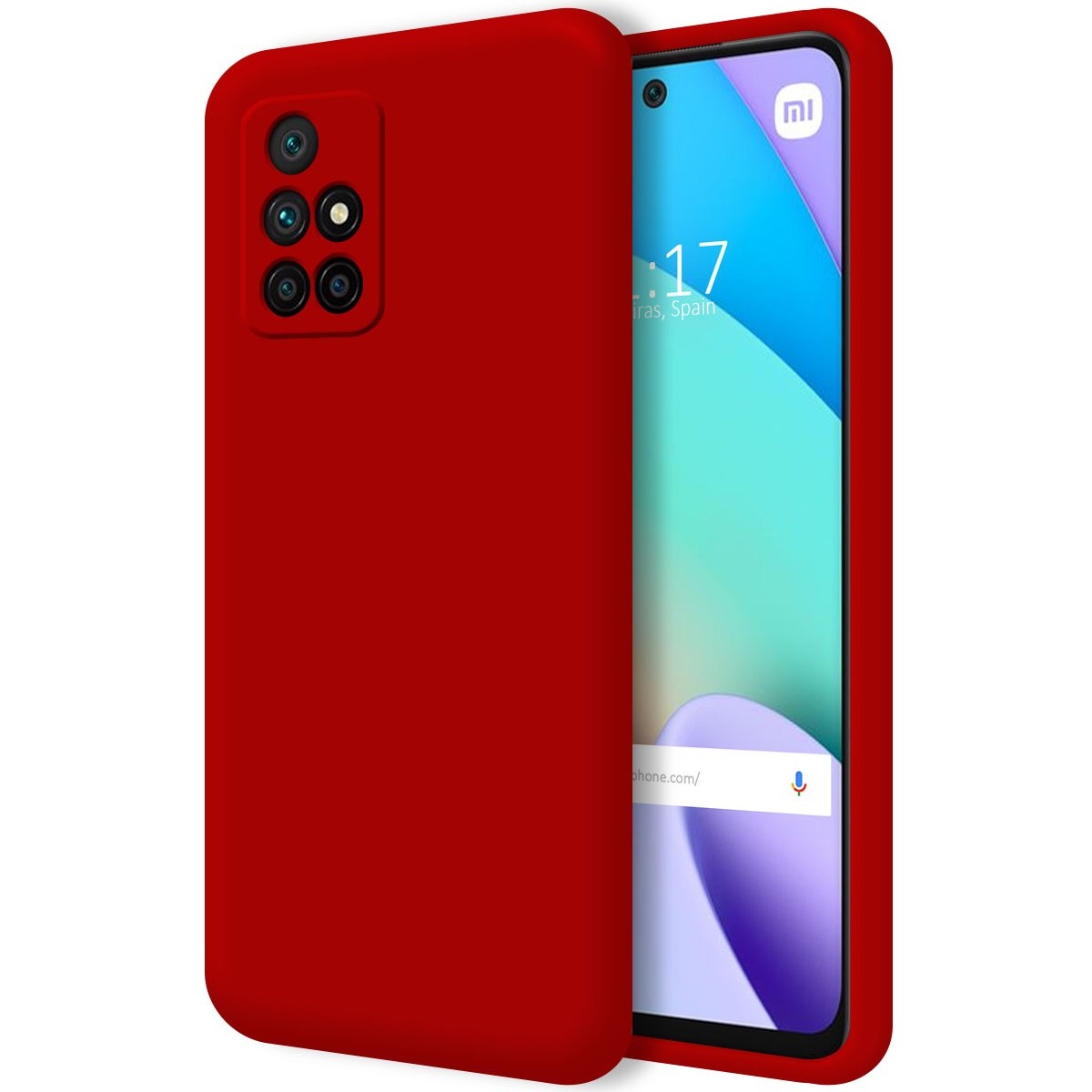 Xiaomi Redmi 10 (2021/2022) Funda Gel Tpu Silicona Líquida Roja