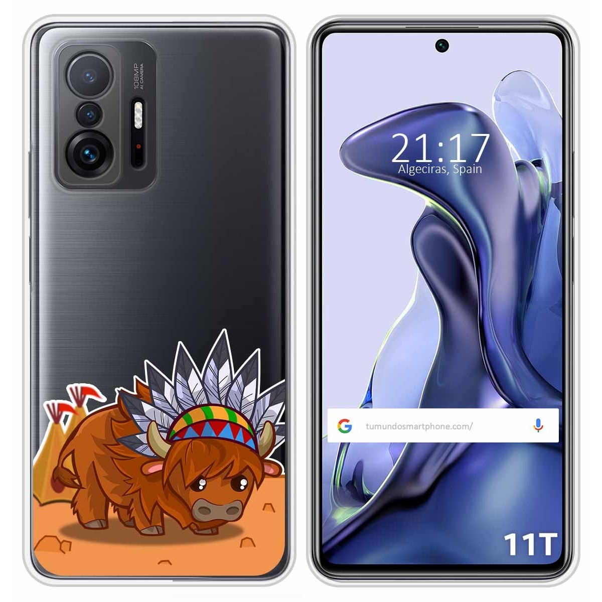 Funda Silicona Transparente para Xiaomi 11T 5G / 11T Pro 5G diseño Bufalo Dibujos