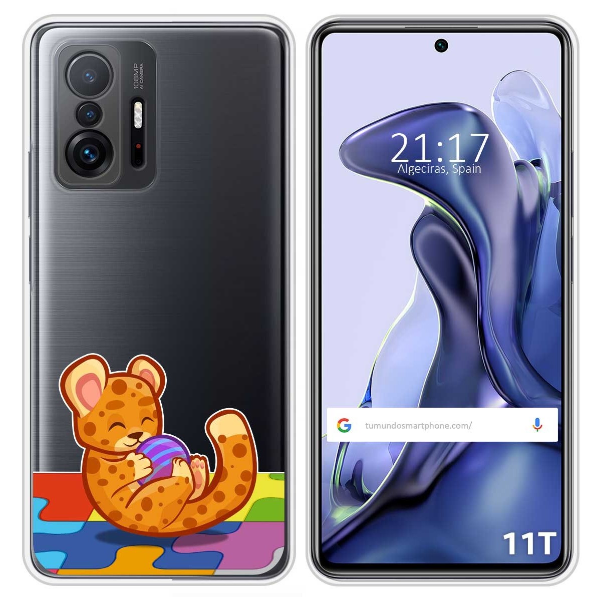 Funda Silicona Transparente para Xiaomi 11T 5G / 11T Pro 5G diseño Leopardo Dibujos