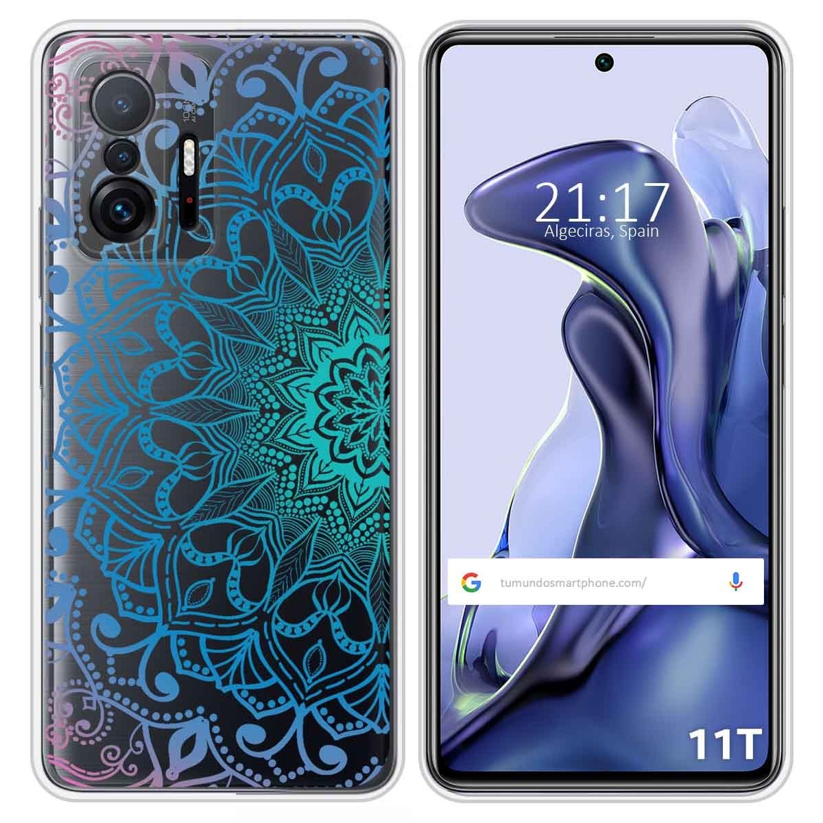 Funda Silicona Transparente para Xiaomi 11T 5G / 11T Pro 5G diseño Mandala Dibujos