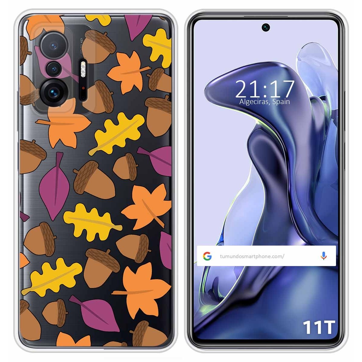 Funda Silicona Transparente para Xiaomi 11T 5G / 11T Pro 5G diseño Otoño Dibujos