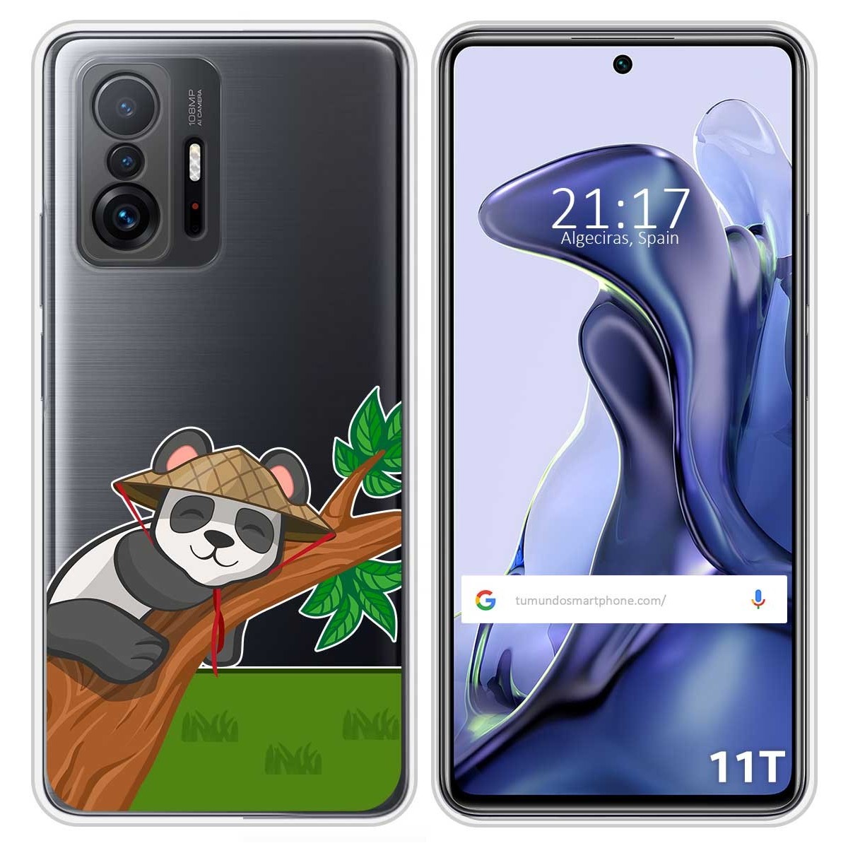 Funda Silicona Transparente para Xiaomi 11T 5G / 11T Pro 5G diseño Panda Dibujos