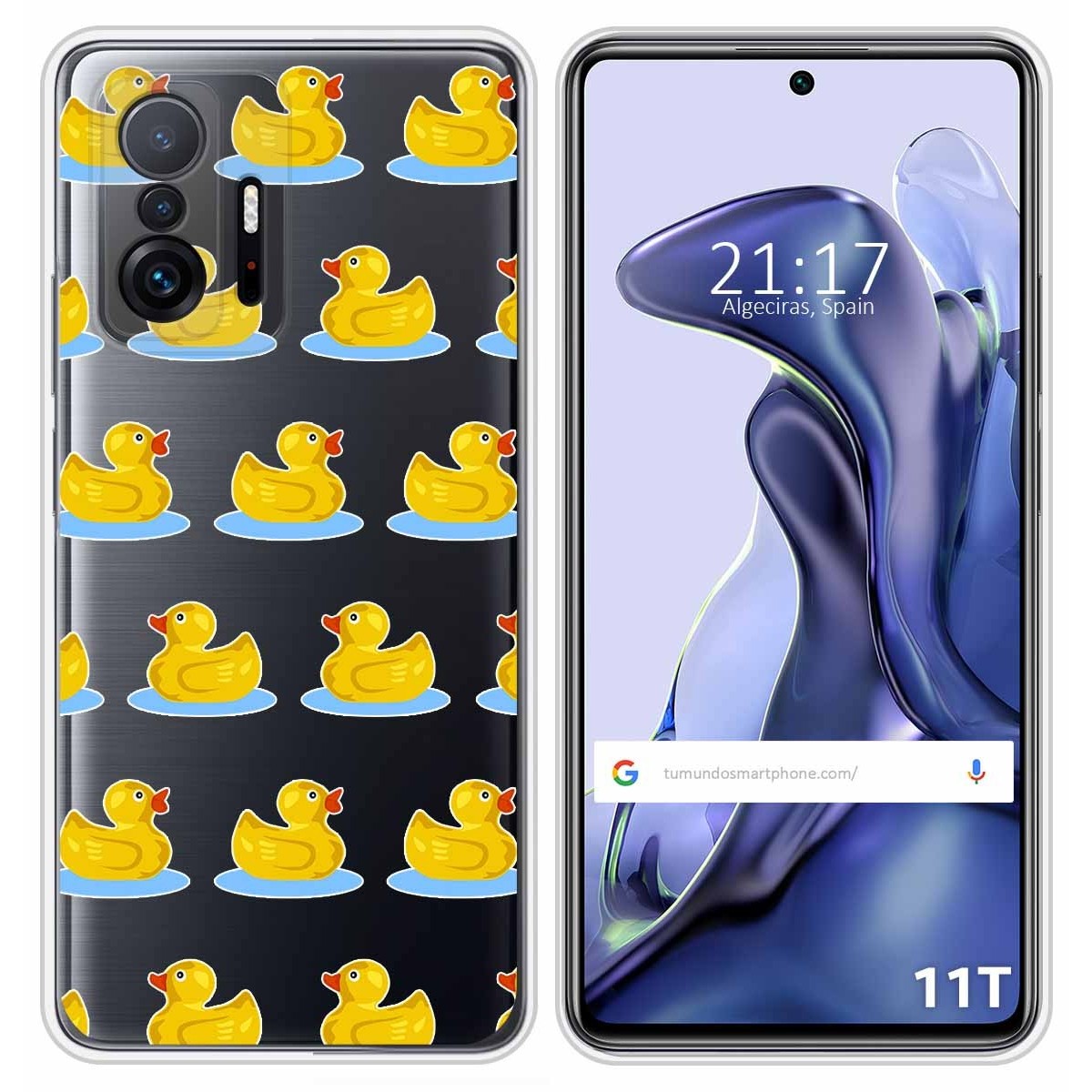 Funda Silicona Transparente para Xiaomi 11T 5G / 11T Pro 5G diseño Pato Dibujos