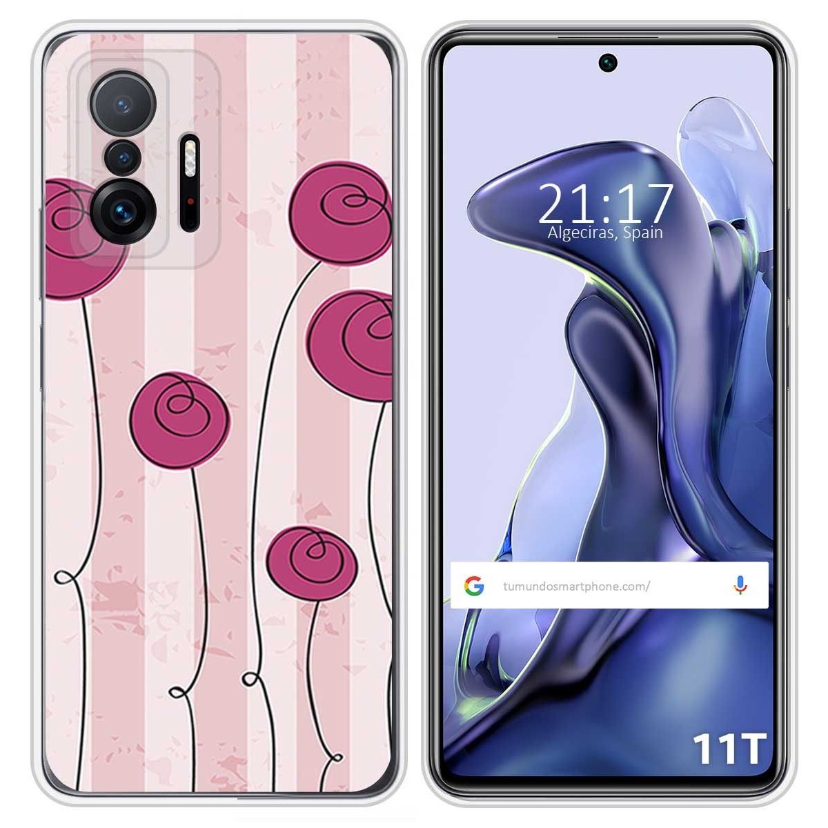 Funda Silicona para Xiaomi 11T 5G / 11T Pro 5G diseño Flores Vintage Dibujos