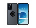 Funda Mate con Borde Negro y Anillo Giratorio 360 para Oppo Reno 6 5G
