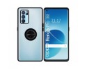 Funda Mate con Borde Negro y Anillo Giratorio 360 para Oppo Reno 6 Pro 5G