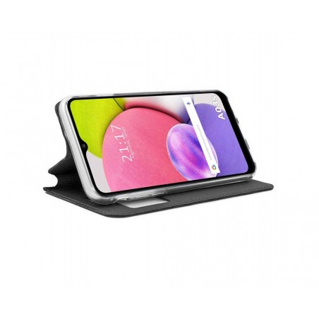 Funda Libro Soporte con Ventana para Samsung Galaxy A03s color Negra