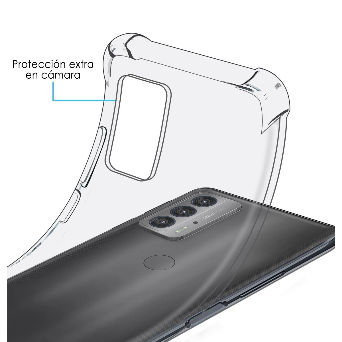 Funda Silicona Antigolpes Transparente para Motorola Edge 20