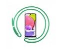 Funda Colgante Transparente para Samsung Galaxy A03s con Cordon Verde Agua
