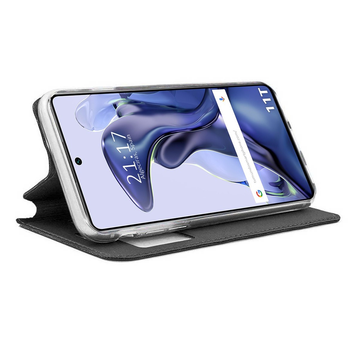 Funda Libro Soporte con Ventana para Xiaomi 11T 5G / 11T Pro 5G color Negra