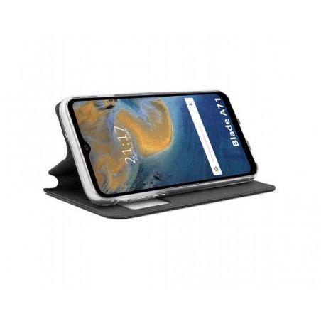 Funda Libro Soporte con Ventana para ZTE Blade A71 color Negra