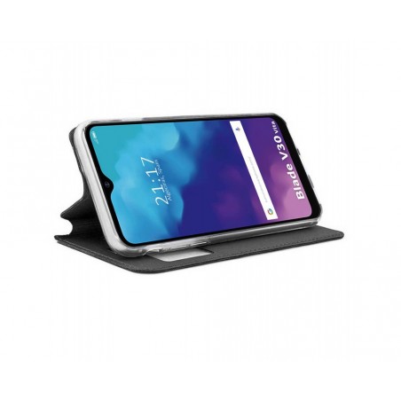 Funda Libro Soporte con Ventana para ZTE Blade V30 Vita color Negra
