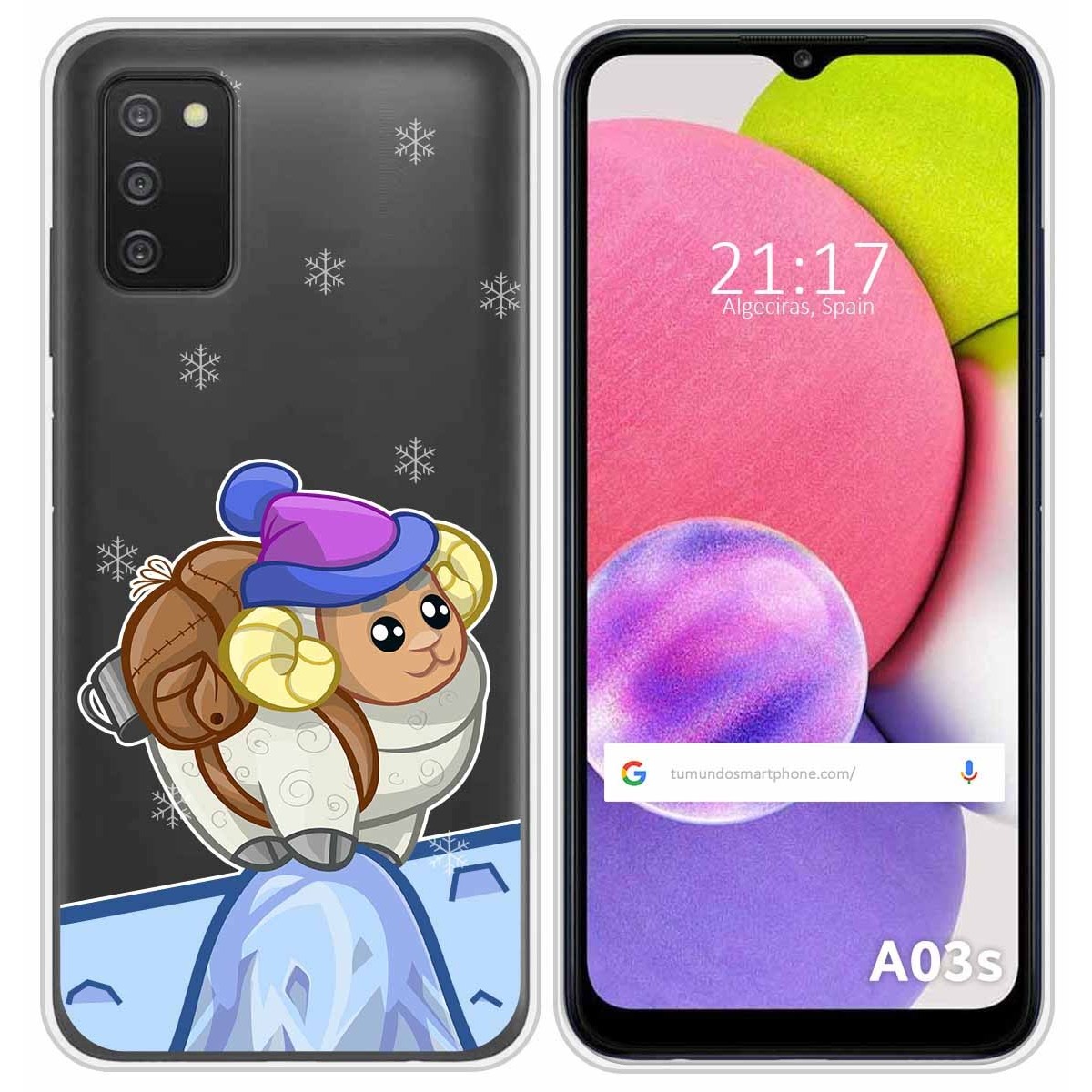 Funda Silicona Transparente para Samsung Galaxy A03s diseño Cabra Dibujos