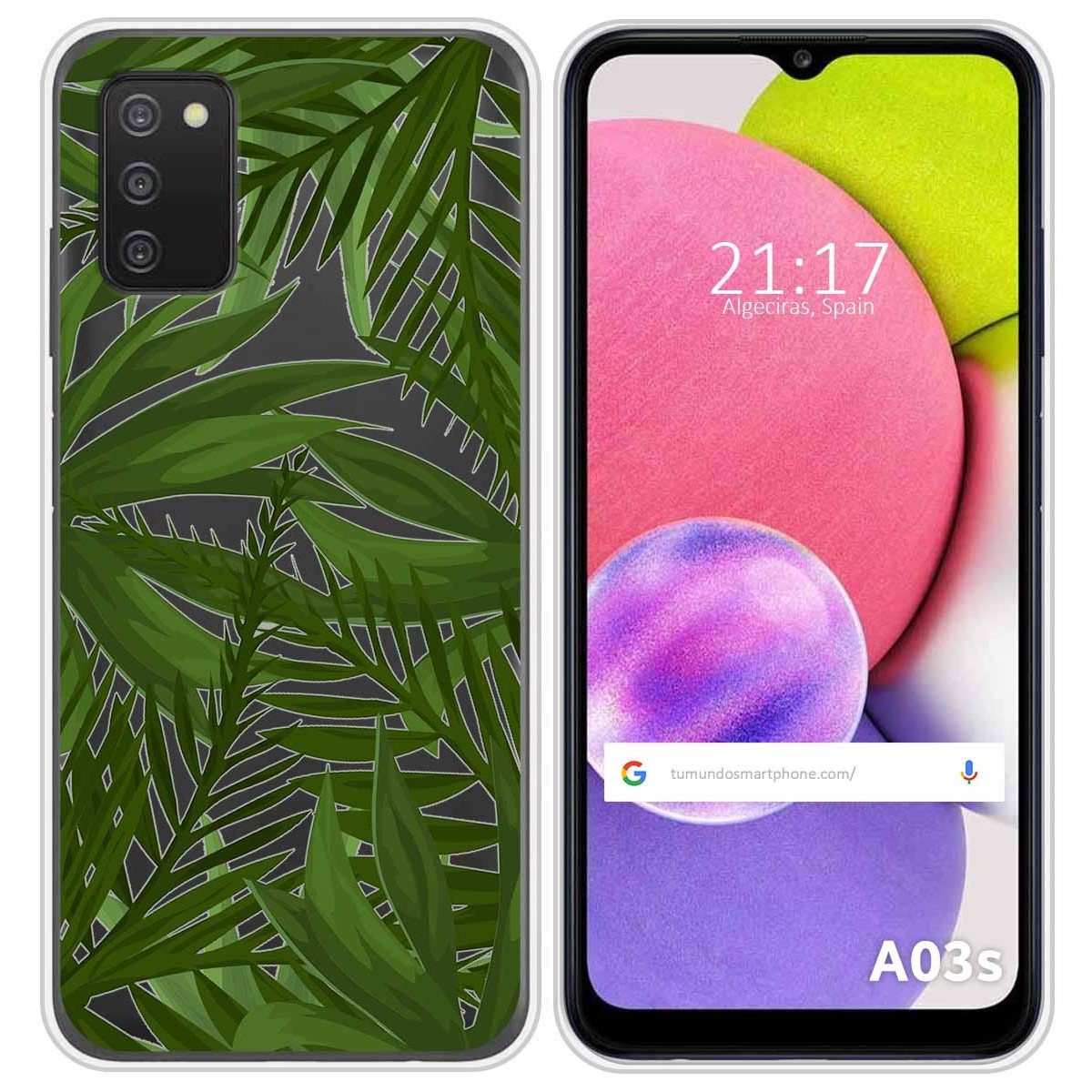 Funda Silicona Transparente para Samsung Galaxy A03s diseño Jungla Dibujos