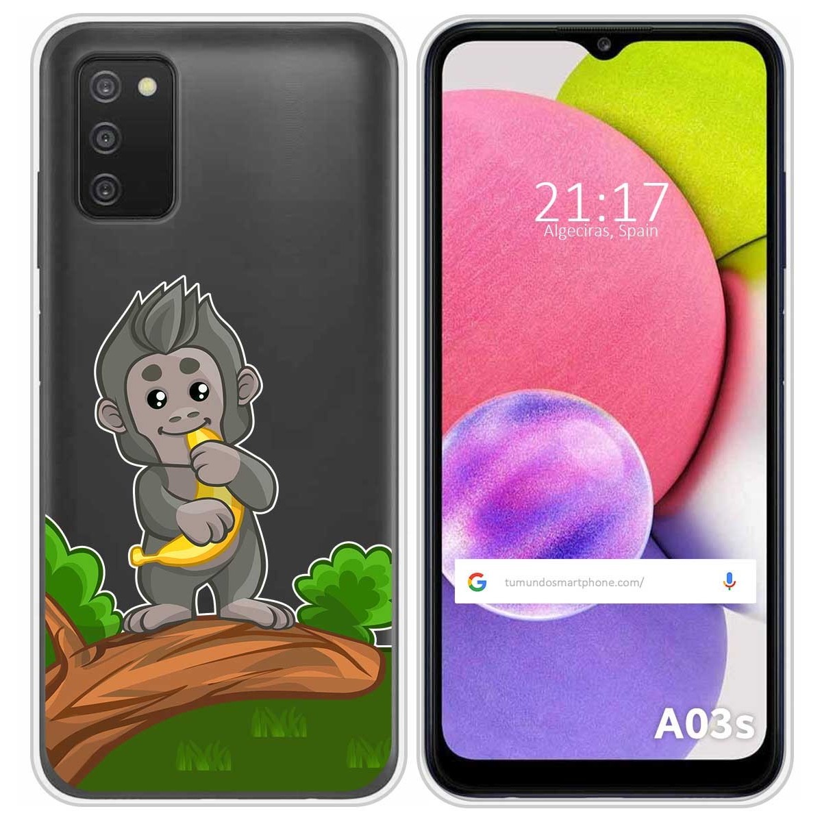 Funda Silicona Transparente para Samsung Galaxy A03s diseño Mono Dibujos