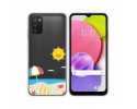 Funda Silicona Transparente para Samsung Galaxy A03s diseño Playa Dibujos