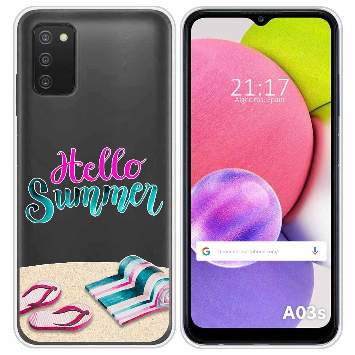 Funda Silicona Transparente para Samsung Galaxy A03s diseño Summer Dibujos