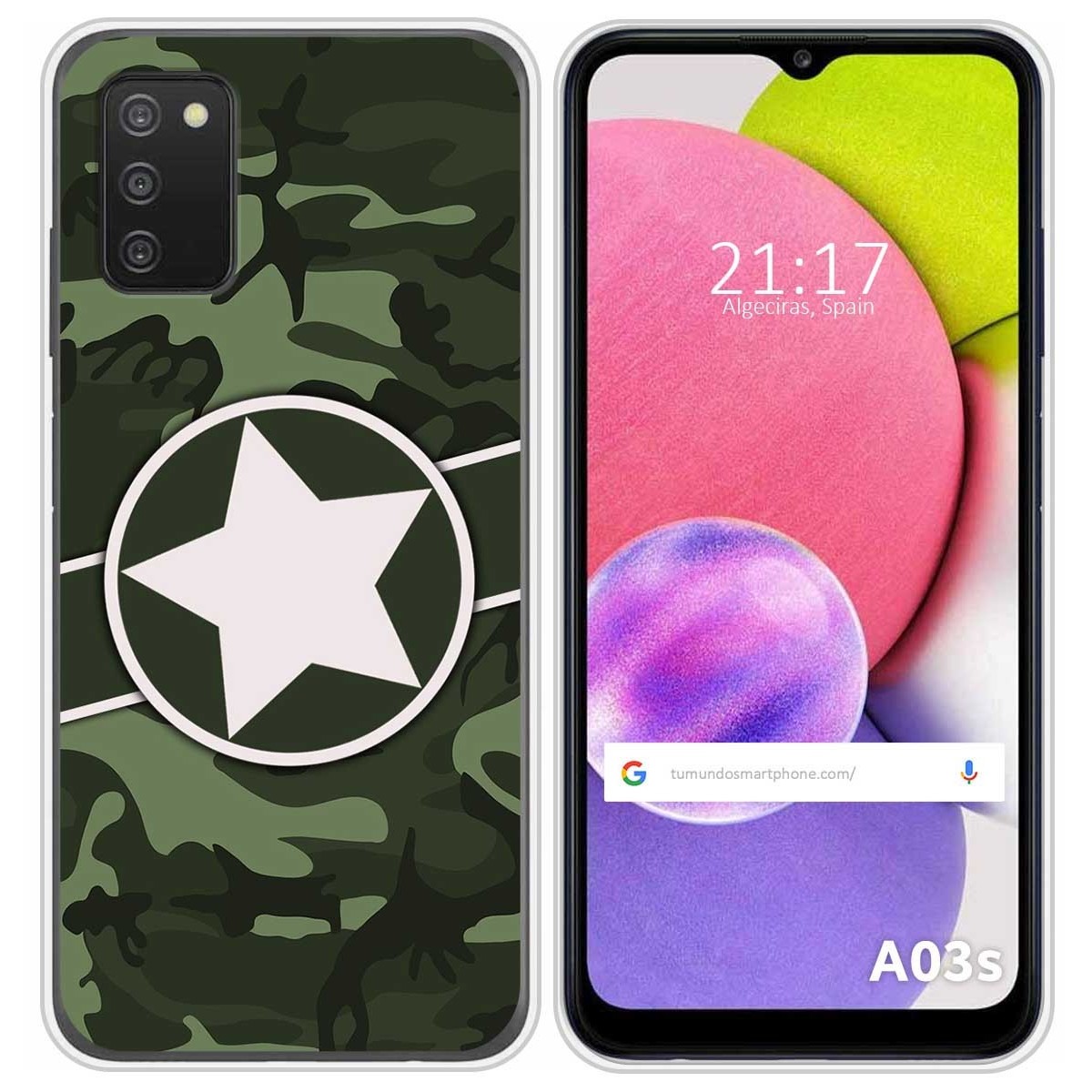 Funda Silicona para Samsung Galaxy A03s diseño Camuflaje 01 Dibujos
