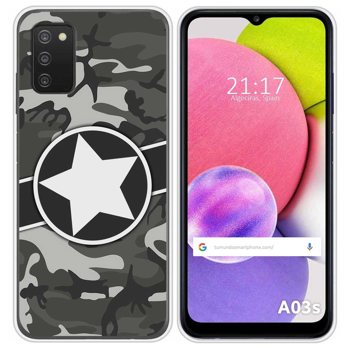Funda Silicona para Samsung Galaxy A03s diseño Camuflaje 02 Dibujos