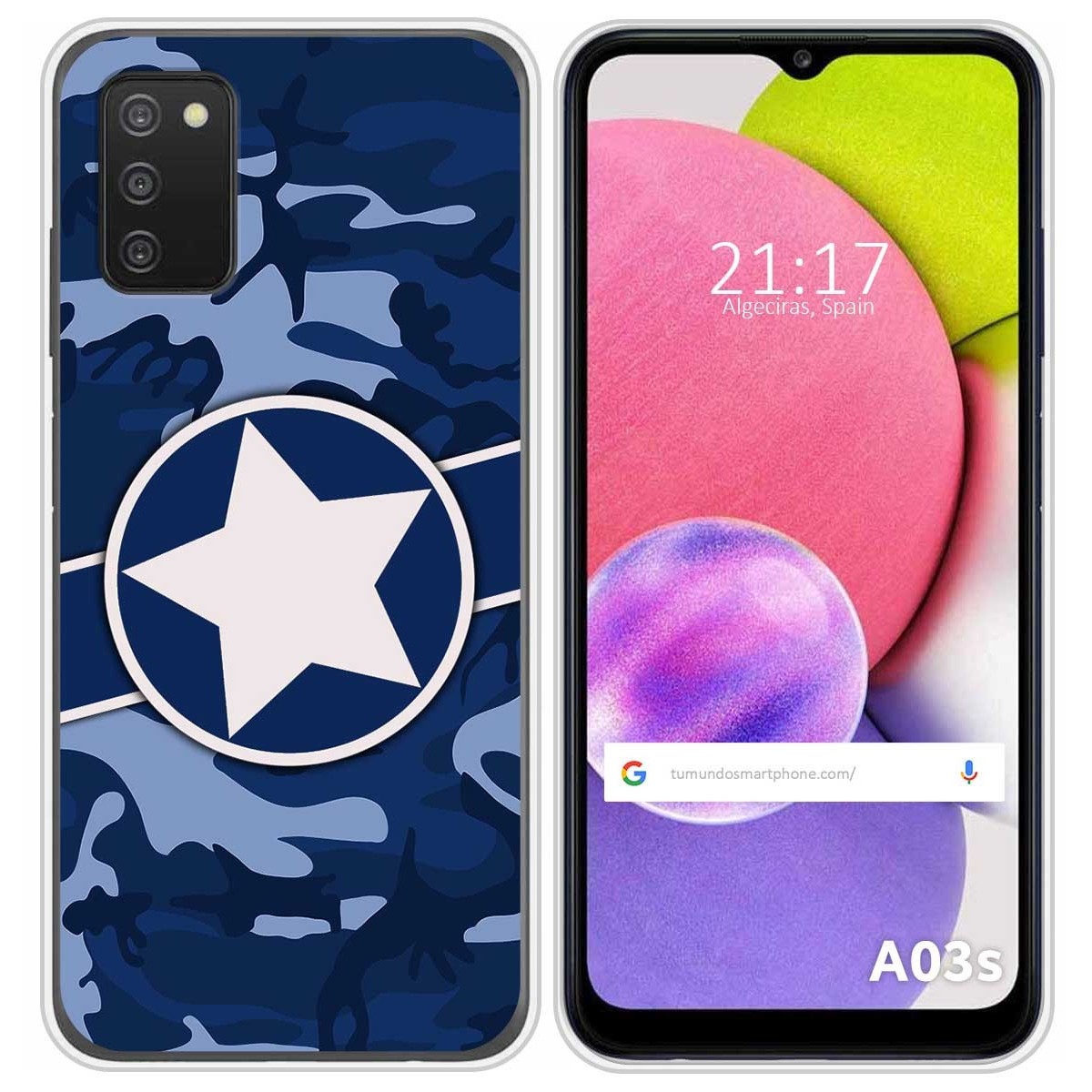 Funda Silicona para Samsung Galaxy A03s diseño Camuflaje 03 Dibujos