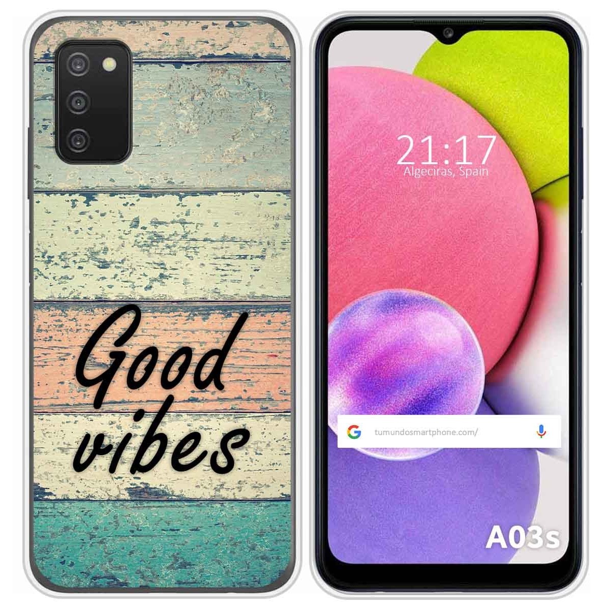 Funda Silicona para Samsung Galaxy A03s diseño Madera 01 Dibujos