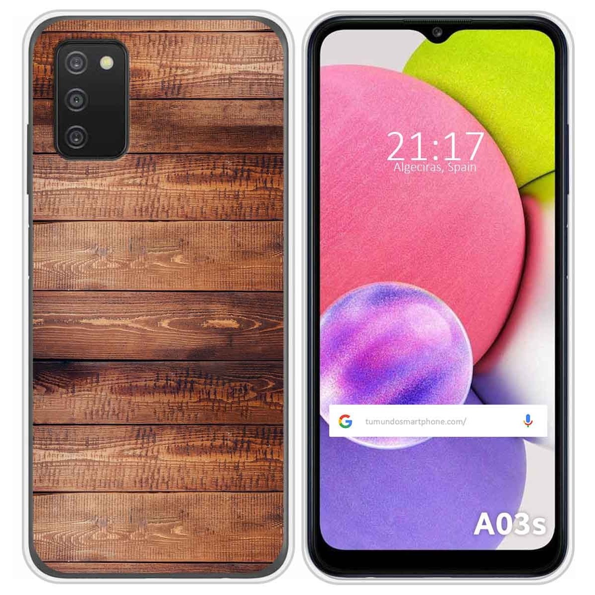 Funda Silicona para Samsung Galaxy A03s diseño Madera 02 Dibujos