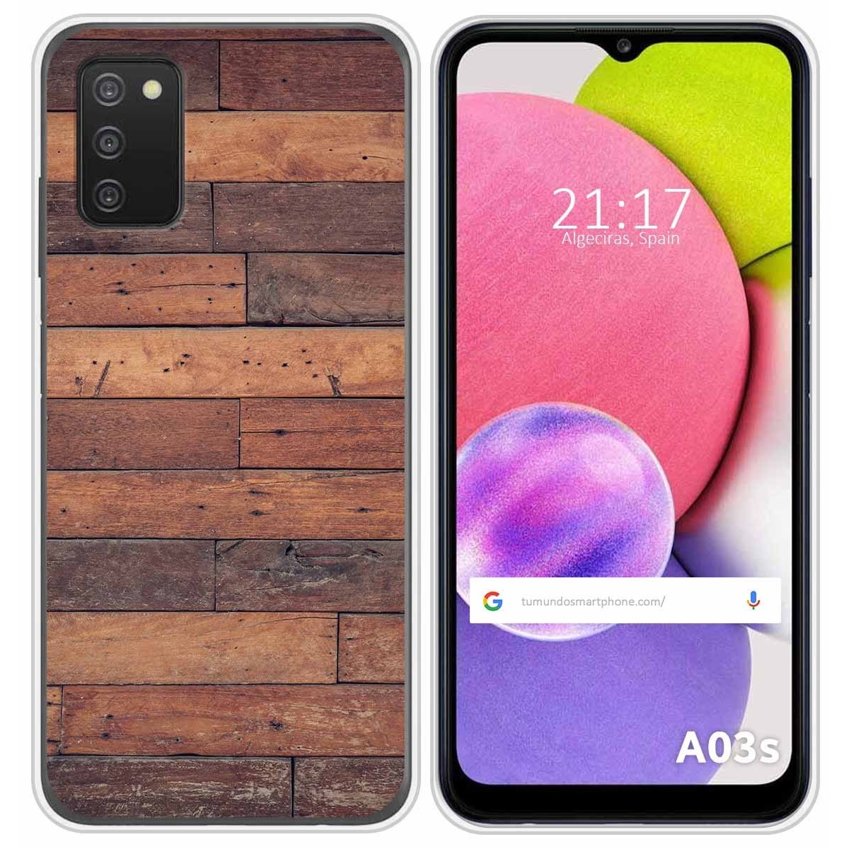 Funda Silicona para Samsung Galaxy A03s diseño Madera 03 Dibujos