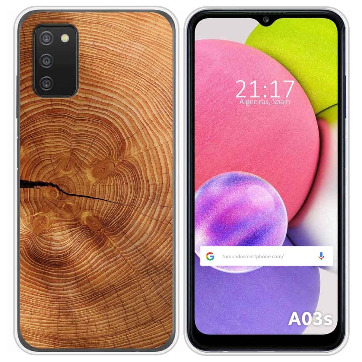 Funda Silicona para Samsung Galaxy A03s diseño Madera 04 Dibujos