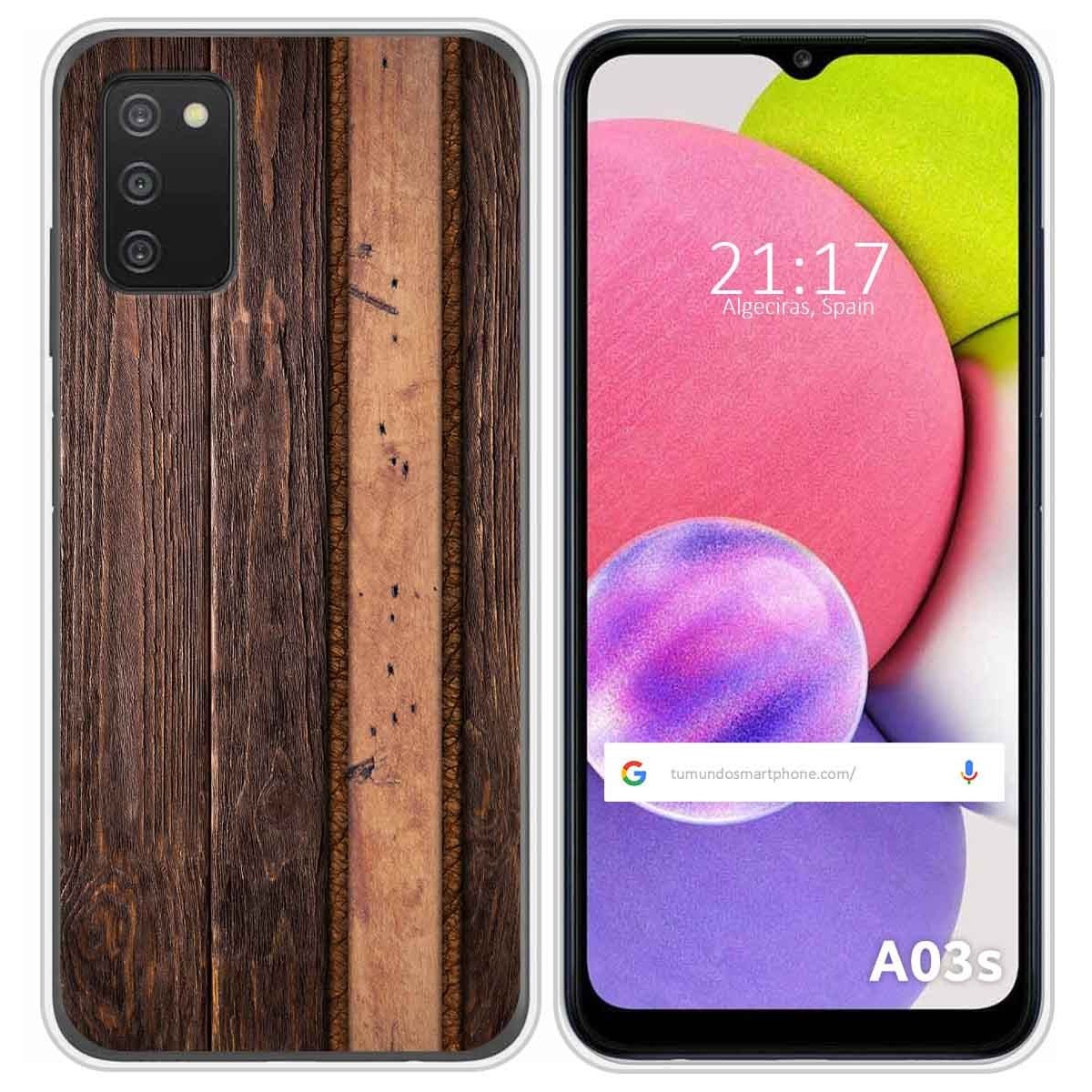 Funda Silicona para Samsung Galaxy A03s diseño Madera 05 Dibujos