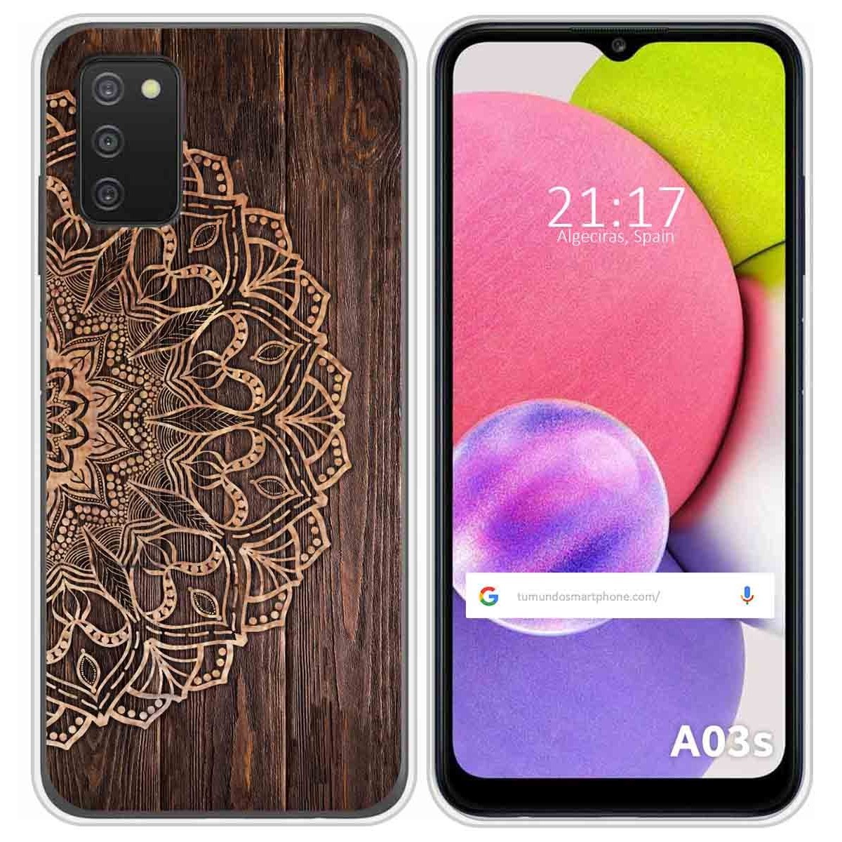 Funda Silicona para Samsung Galaxy A03s diseño Madera 06 Dibujos