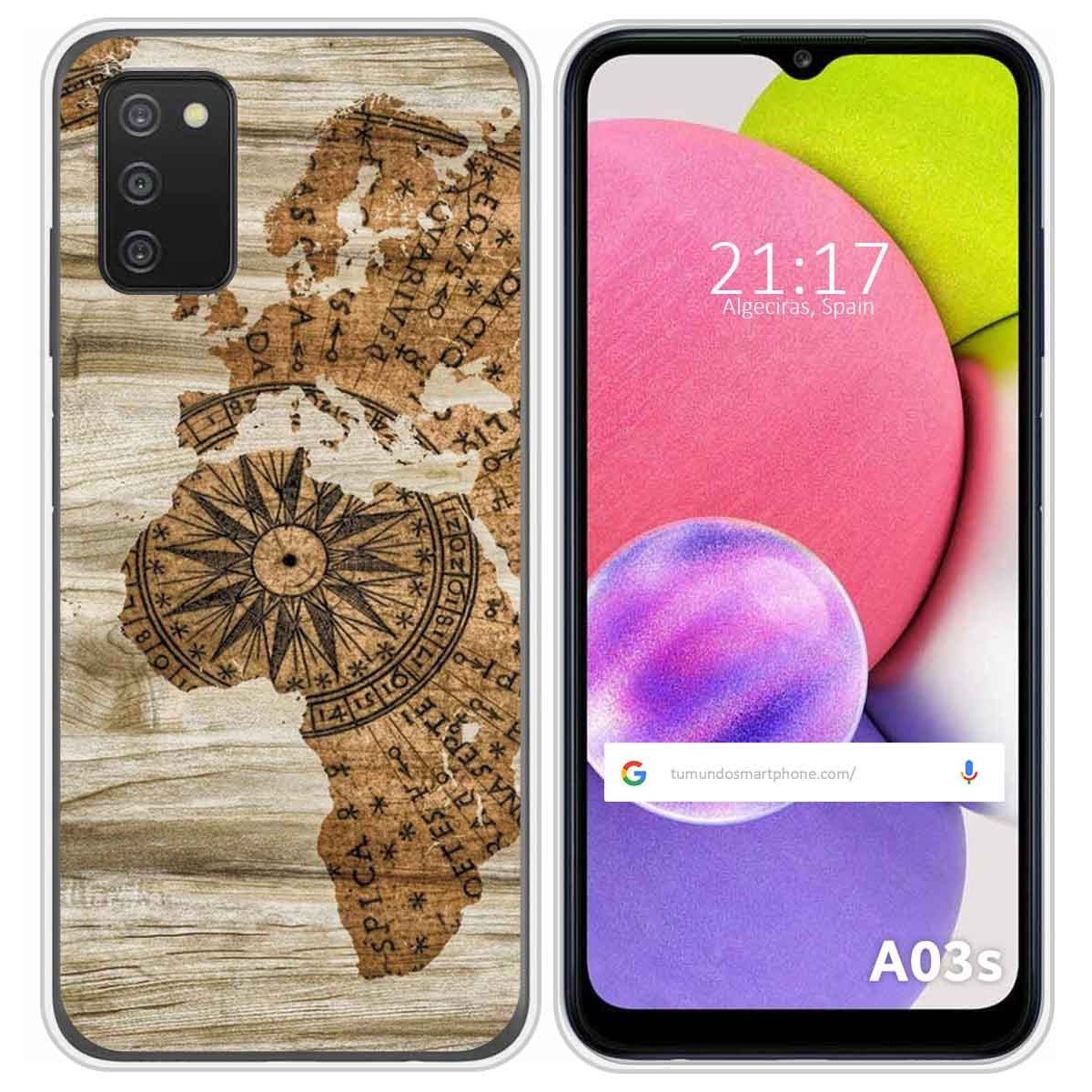 Funda Silicona para Samsung Galaxy A03s diseño Madera 07 Dibujos