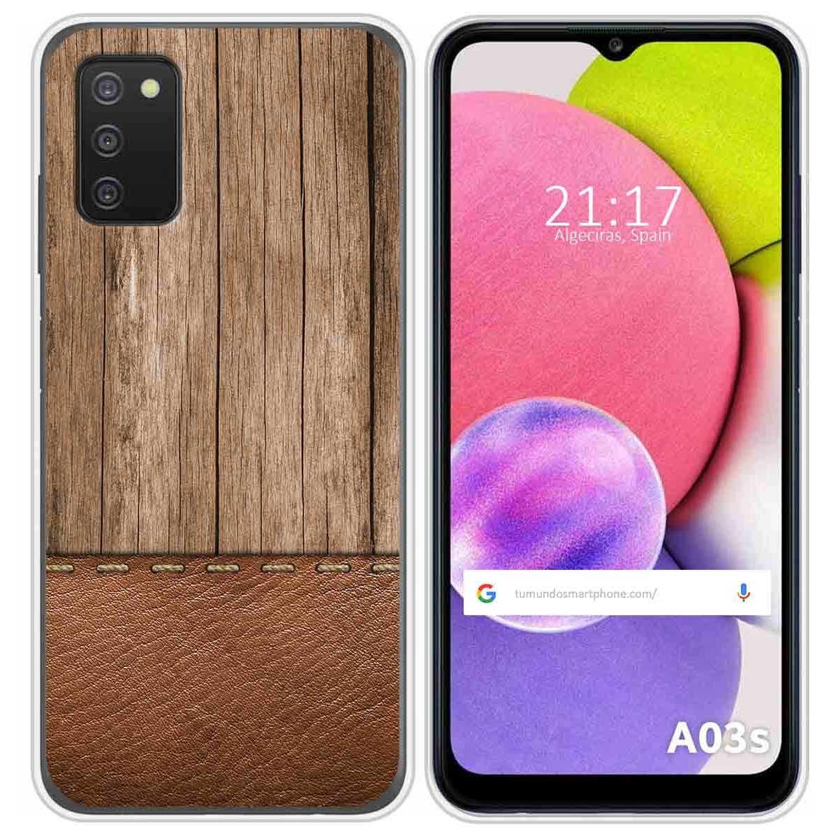 Funda Silicona para Samsung Galaxy A03s diseño Madera 09 Dibujos