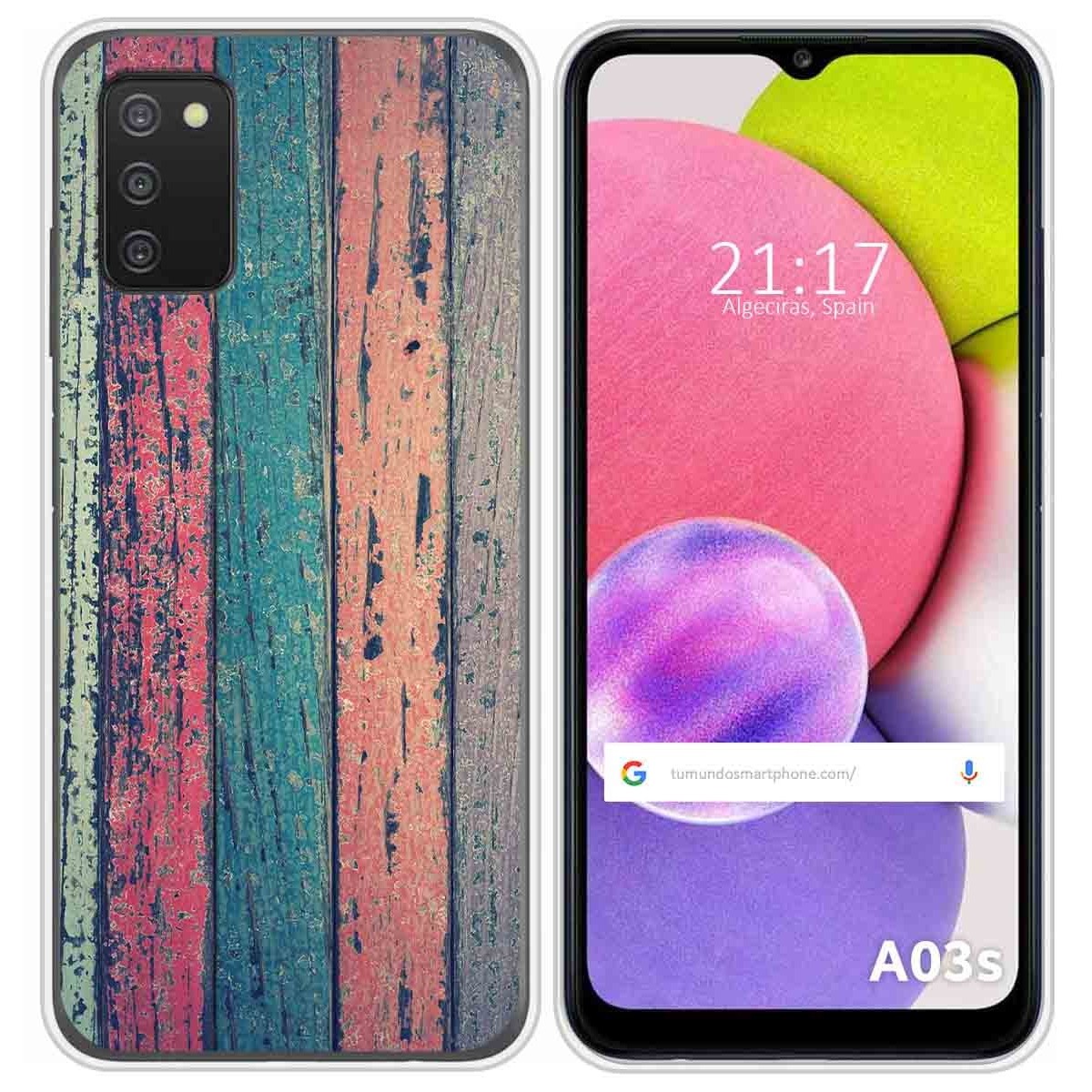 Funda Silicona para Samsung Galaxy A03s diseño Madera 10 Dibujos