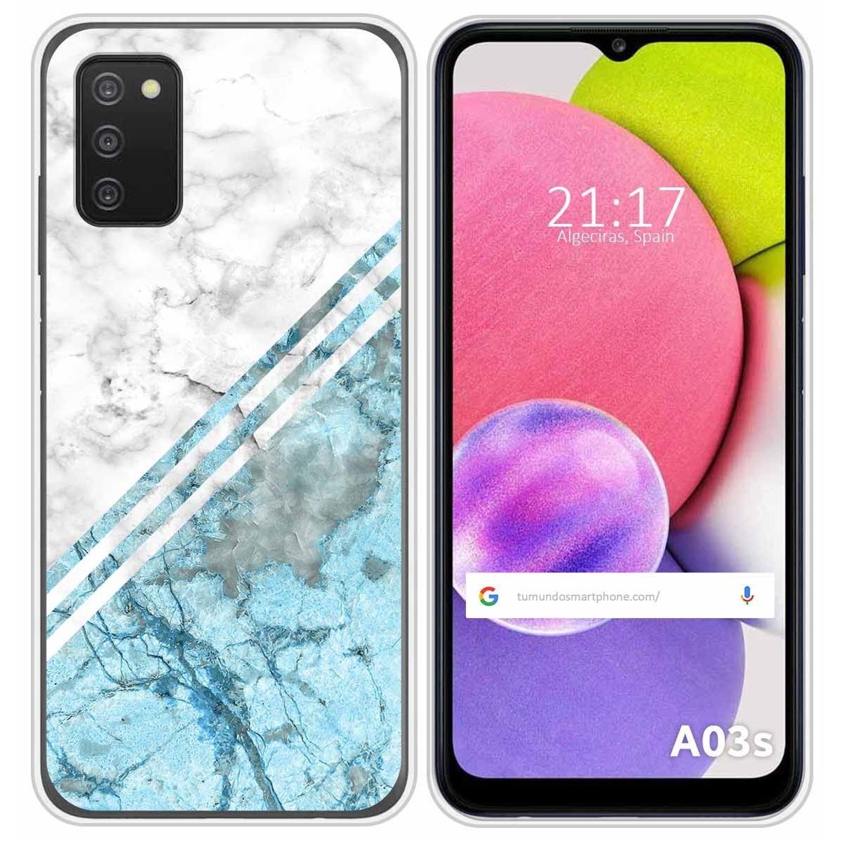 Funda Silicona para Samsung Galaxy A03s diseño Mármol 02 Dibujos