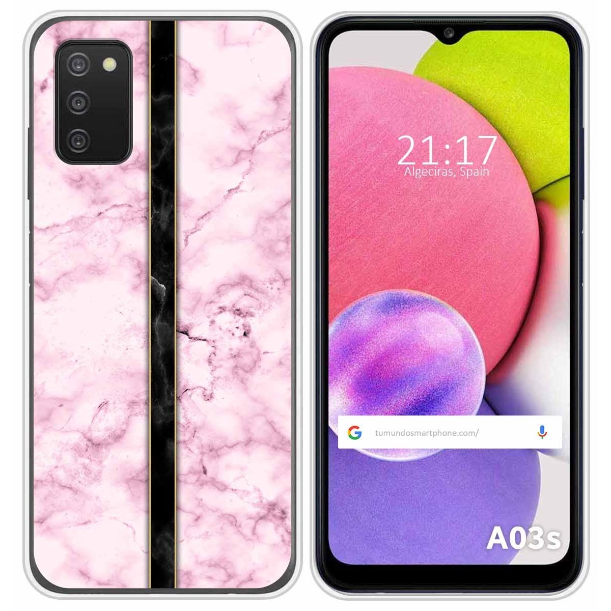 Funda Silicona para Samsung Galaxy A03s diseño Mármol 04 Dibujos