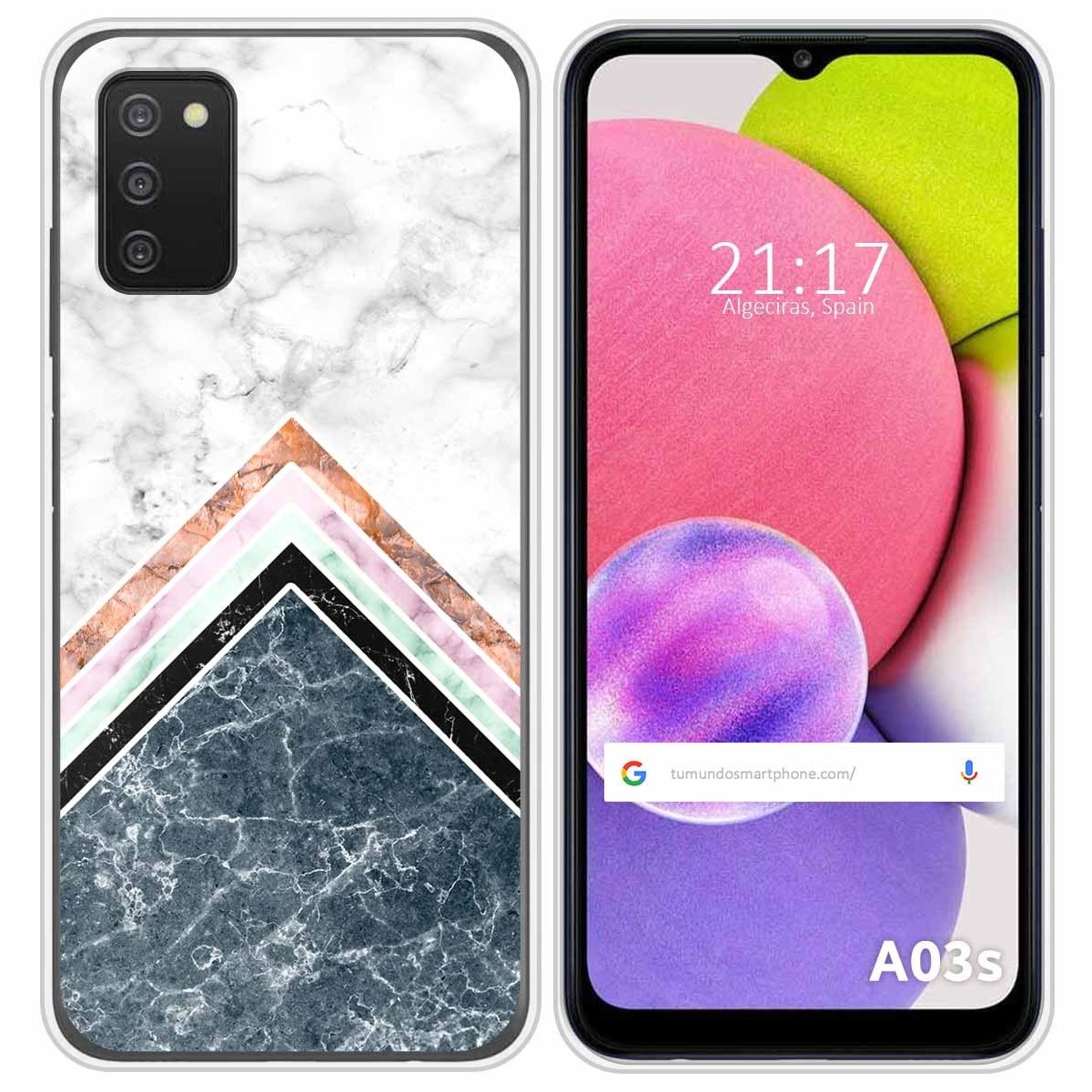 Funda Silicona para Samsung Galaxy A03s diseño Mármol 05 Dibujos