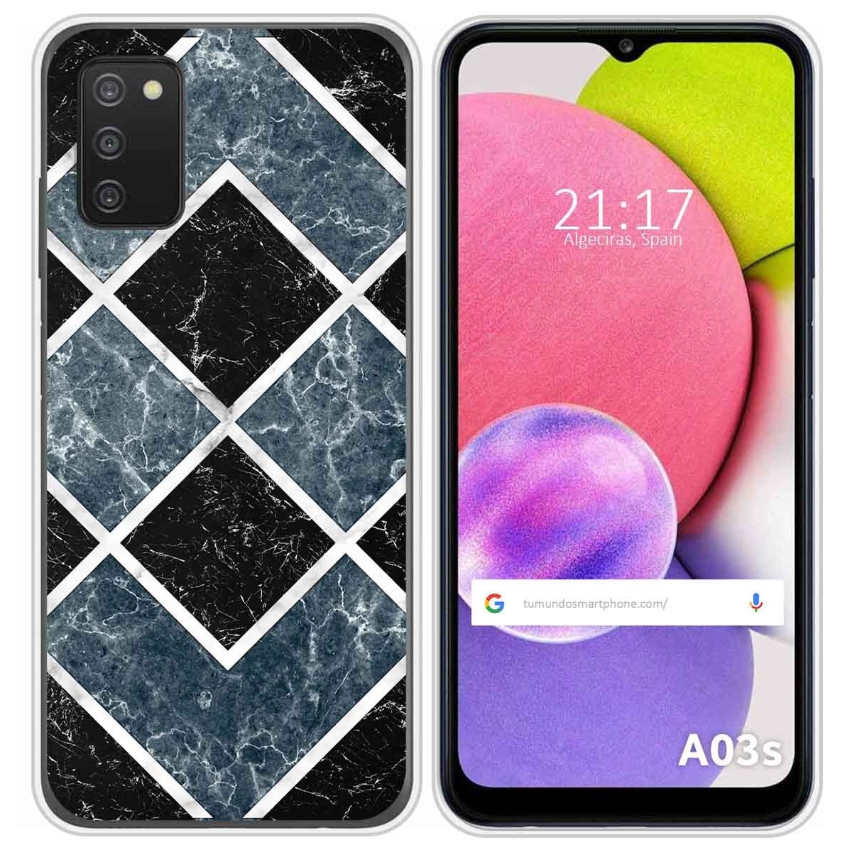 Funda Silicona para Samsung Galaxy A03s diseño Mármol 06 Dibujos