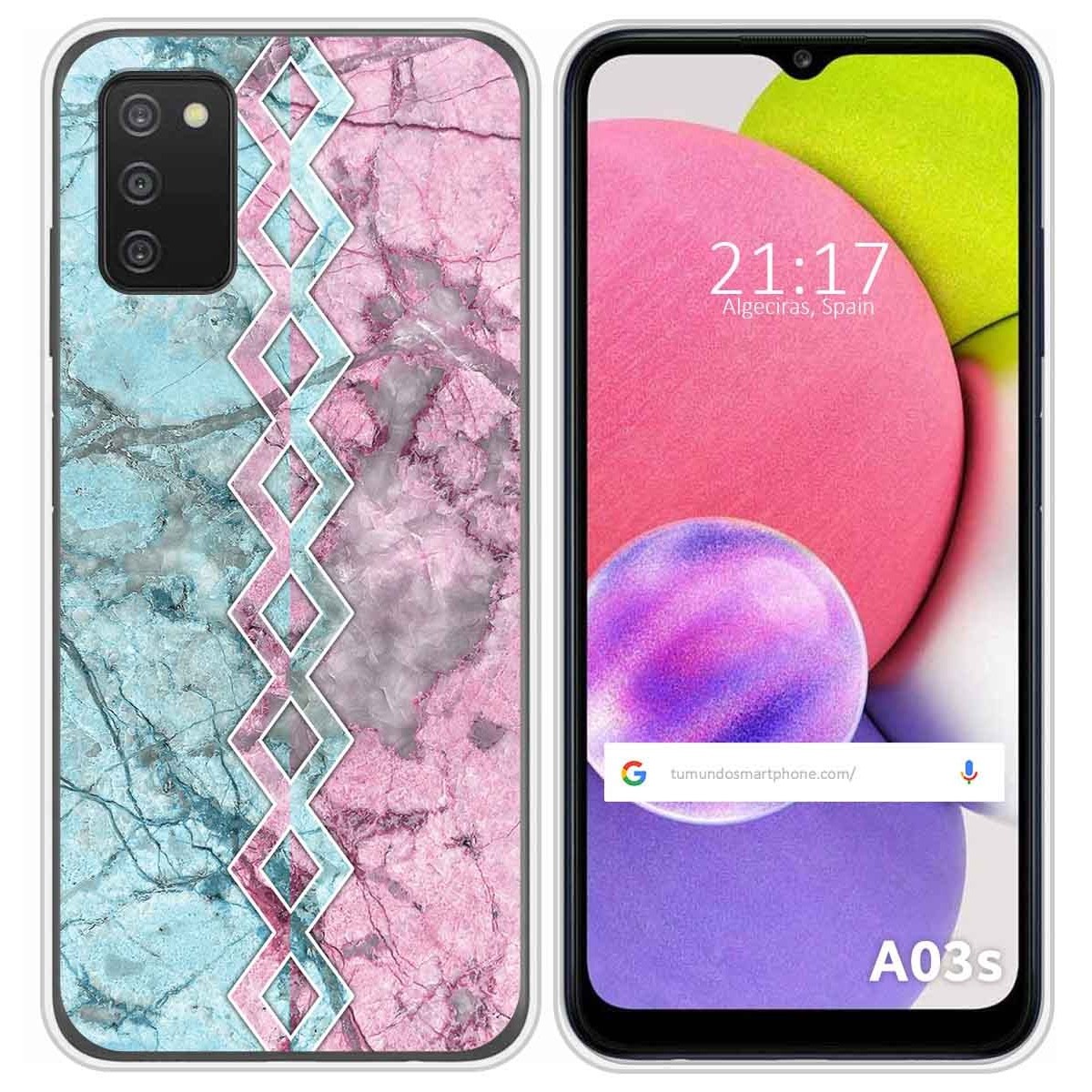 Funda Silicona para Samsung Galaxy A03s diseño Mármol 08 Dibujos