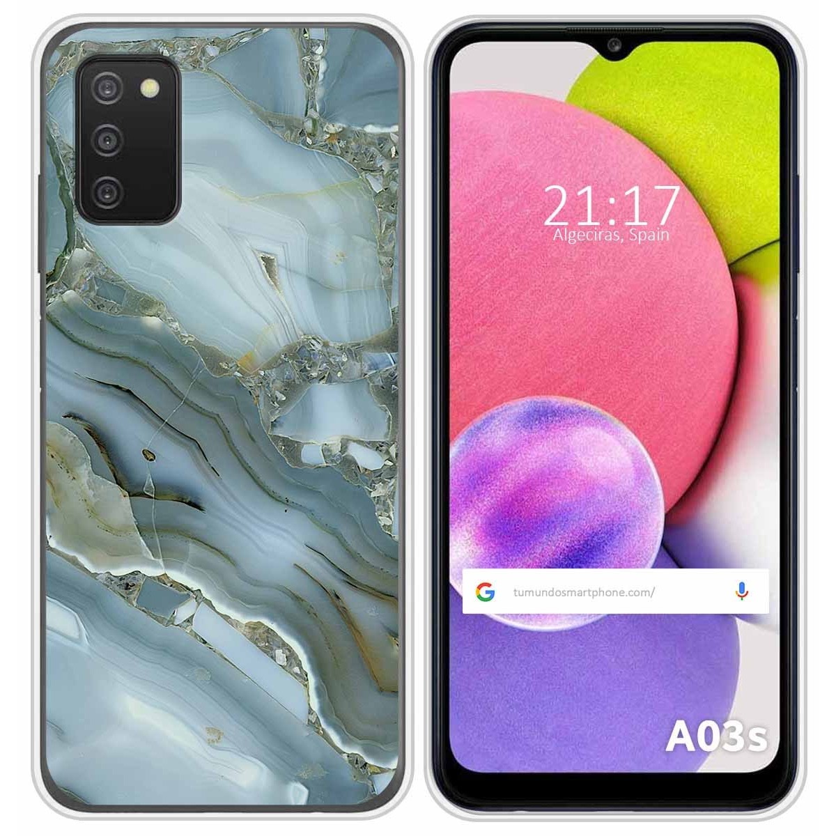Funda Silicona para Samsung Galaxy A03s diseño Mármol 09 Dibujos